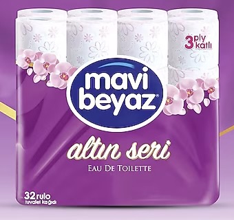 MAVI BEYAZ ტუალეტის ქაღალდი 32-ცალიანი 3-ფენიანი პარფიუმერიით